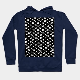 X stitches pattern - black and white Hoodie